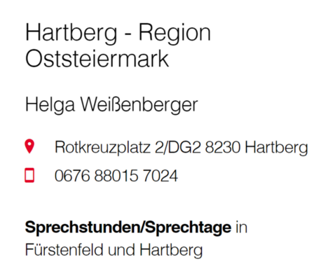 Rotkreuzplatz 2DG2 8230 Hartberg